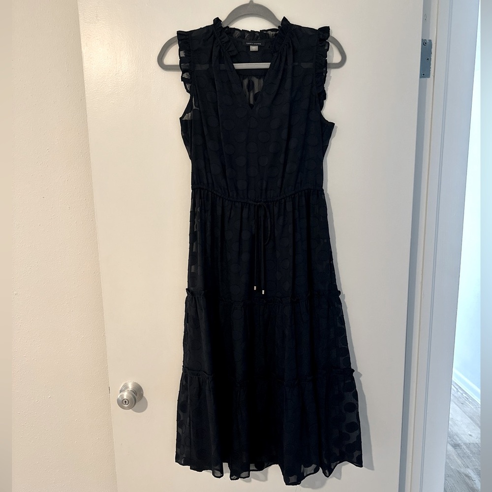 Tommy Hilfiger | Dark Blue Polka Dot Midi Dress
